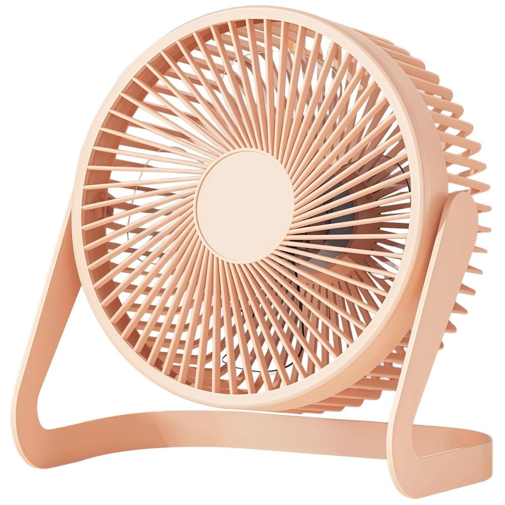 byepica 8 Inch USB Desktop Fan with Adjustable Angles, Quiet 2-Speed Portable Cooling for Work, Study & Bedroom in Orange