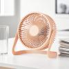 byepica 8 Inch USB Desktop Fan with Adjustable Angles, Quiet 2-Speed Portable Cooling for Work, Study & Bedroom in Orange view 3