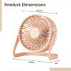 byepica 8 Inch USB Desktop Fan with Adjustable Angles, Quiet 2-Speed Portable Cooling for Work, Study & Bedroom in Orange view 4