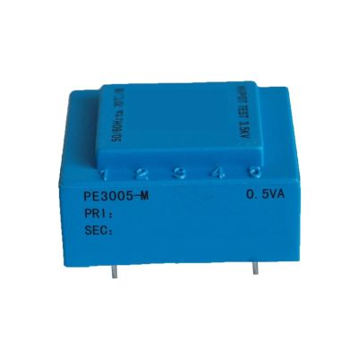 PE3005-M 0.5VA 110V-380V / 6V/7.5V/9V/12V/15V/18V/24V Encapsulated Transformer for PCB Mounted Isolation 1Pcs(0.5VA 110V 6V)