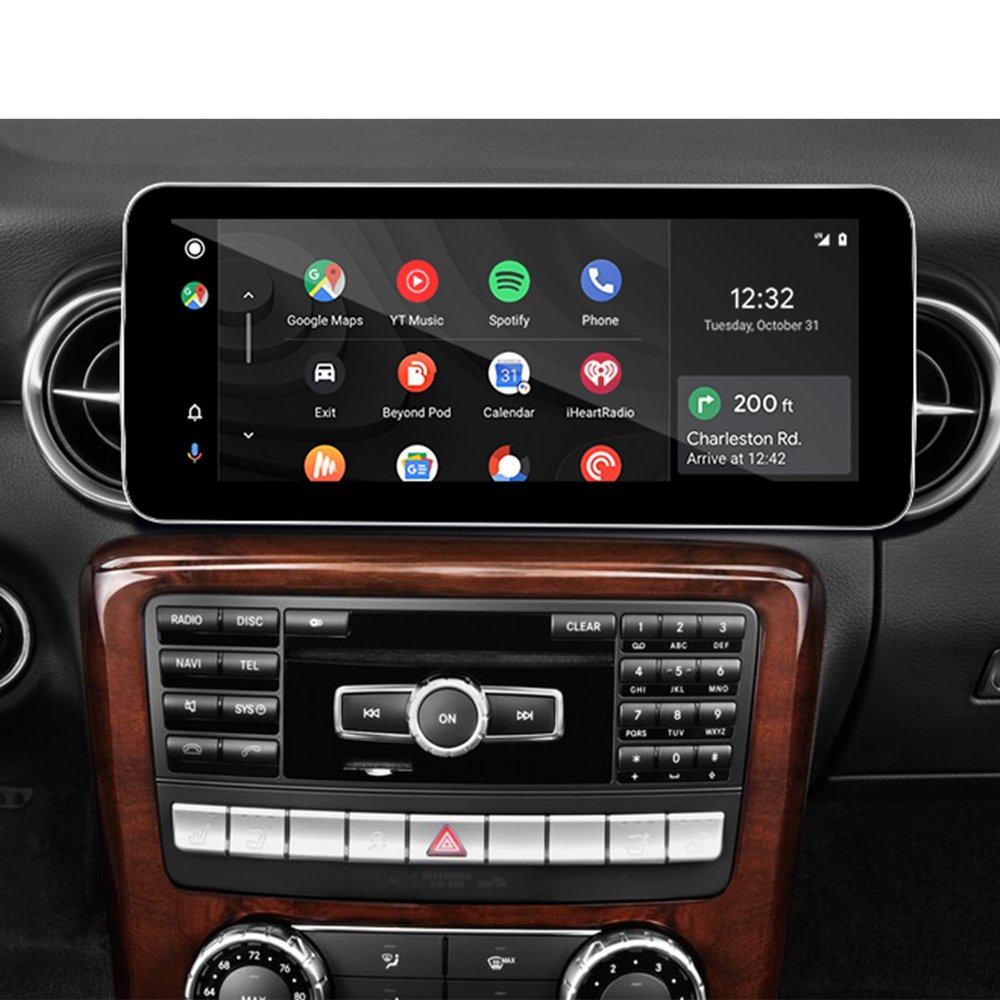 10.25 Android Screen for Mercedes SLS AMG C197 R197 Apple CarPlay Android Auto Full (Split) Screen Mirroring App Netflix YouTube TV Spotify Wi-Fi USB Navigation Google Maps Vehicle Cameras (64GB)