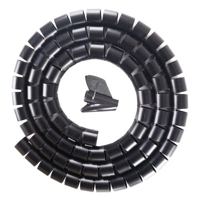 BESPORTBLE Black Spiral Cable Sleeve Tube Wire Wrap Cord Organizer Flexible PE Coiled Cable Protector with Pet Chew Resistance for Home Office