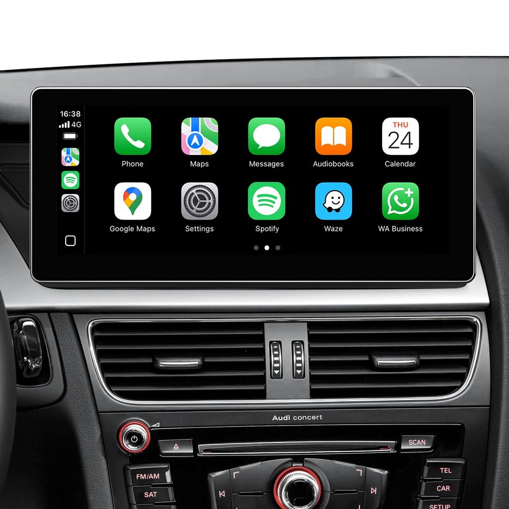 10.25" Linux Car Stereo Carplay for Audi A4 S4 A5 S5 B8 B8.5 (2009-2016) Concert/Symphony Radio ONLY - Fast Boot Wireless CarPlay Android Auto, 1280x480 IPS Touch Screen, Retains OEM Knob