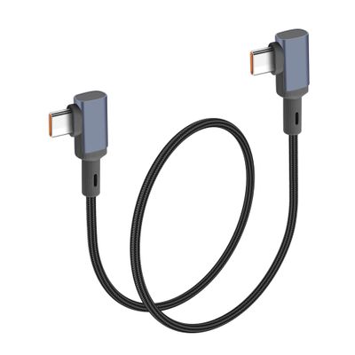 JSADZKJ Right Angle USB C to USB C 100W PD 5A Fast Charging Cable Braided Type C Charger Cord Short 90Degree USB-C Cable Fast Charging for Carplay, Phone16/15,S21/S21+/S20+/Note 20-50CM