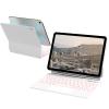 aoub Compatible for iPad A16 11th /10th Generation Case with Keyboard 11 inch/ 10.9 inch 2025/2022, Floating Stand, Touchpad Keyboard with Backlit, White view 1