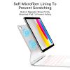 aoub Compatible for iPad A16 11th /10th Generation Case with Keyboard 11 inch/ 10.9 inch 2025/2022, Floating Stand, Touchpad Keyboard with Backlit, White view 3