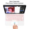 aoub Compatible for iPad A16 11th /10th Generation Case with Keyboard 11 inch/ 10.9 inch 2025/2022, Floating Stand, Touchpad Keyboard with Backlit, White view 4
