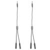 MUELODSIC 2pcs Nylon Woven Audio Splitter Cables Dual Female Stereo Adapter for Headphones Compatible with Laptops and Digital Devices and Flexible Gray view 1