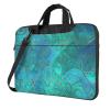15.6 inch Laptop Bag Men Women Turquoise Pattern Laptop Shoulder Bag with Strap and Handle Light Computer Briefcase view 1