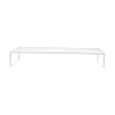 COHEALI Ergonomic Desk Monitor Riser Stand with Frame Height Computer Display Riser for Office and Home Space-saving Monitor Rack with Keyboard Storage White Desktop Organizer