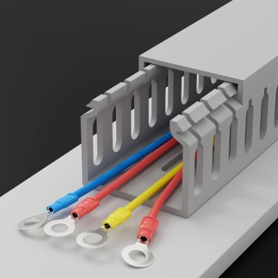 39.4in Length PVC Open Slot Wiring Raceway, Cord Concealer Organizer for Conference/Computer Room, Professional Server Rack Cable Management Raceway(16 PCS,W H 4IN x 4IN)