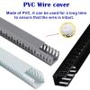 39.4in Length PVC Open Slot Wiring Raceway, Cord Concealer Organizer for Conference/Computer Room, Professional Server Rack Cable Management Raceway(16 PCS,W H 4IN x 4IN) view 4