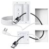 in Wall Cable Management Kit with Recessed Outlet Box, Two-Hole Socket, 10ft Power Cord, Tv Cable Hider Wall Kit Fits All Plugs, Easy, Safe Cable Management view 1
