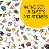 100PCS Wild Animal Stickers  Jungle Safari Wildlife Zoo Waterproof Vinyl Stickers Water Bottles, Laptop, Scrapbook, Party Favors, Classroom Rewards view 2