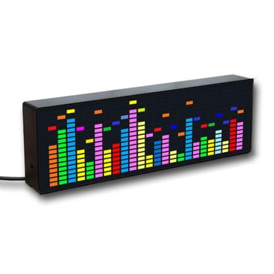 ZIJINGM RGB Digital Audio Spectrum Analyzer, LED Music Clock, Colorful 1624 Segment Rhythm Lights, with 20 Dynamic and 7 Color Effect Display