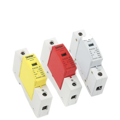 1P Din Rail Type AC SPD Lightning Surge Protector 10~20KA 20~40KA 30~60KA House Protective Low-Voltage Arrester Device 385V(10-20KA)