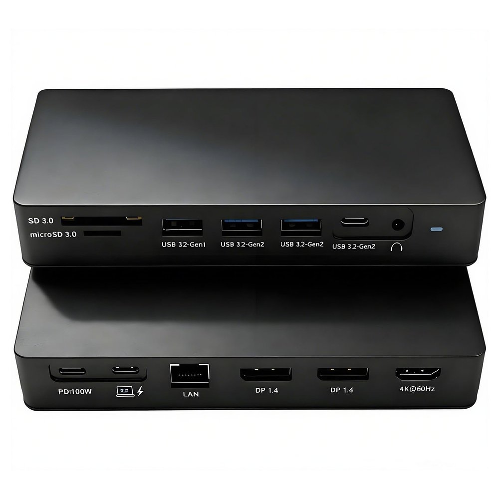 13in1 USB-C 3 Monitor Docking Station,Compatible with Lenovo ThinkPad Universal Docking Station(40AY0090US),PD 100W,Dual DP 1.4(4K@60Hz),HDMI,RJ45,SD3.0/microSD3.0,1xUSB 3.2 Gen1,2xUSB 3.2 Gen2,Audio