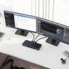 13in1 USB-C 3 Monitor Docking Station,Compatible with Lenovo ThinkPad Universal Docking Station(40AY0090US),PD 100W,Dual DP 1.4(4K@60Hz),HDMI,RJ45,SD3.0/microSD3.0,1xUSB 3.2 Gen1,2xUSB 3.2 Gen2,Audio view 4