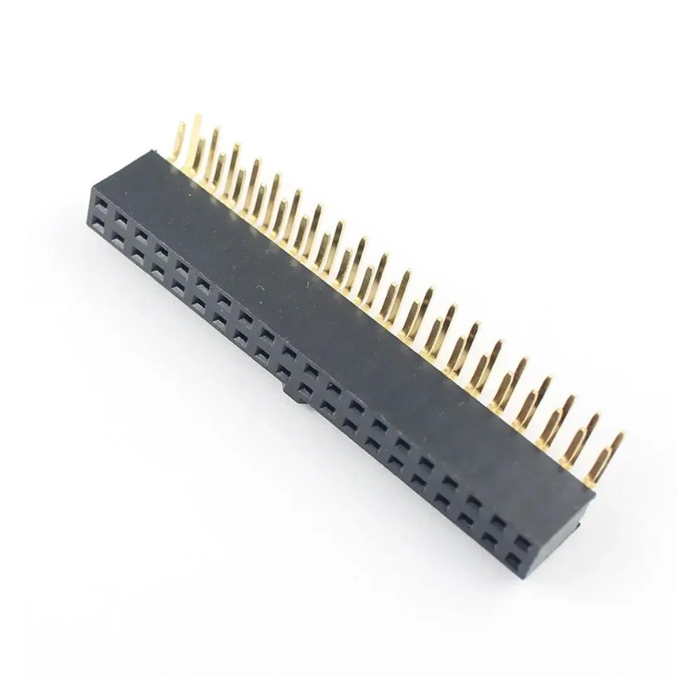 CTGFBUW 10pcs 2.54mm Pitch 2x20 40 Pin Right Angle Female Header Strip Polarizing Key Connector