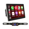 10 inch Double Din Car Stereo Radio with Wireless Carplay Android Auto,2G+32G Touch Screen Car Audio Receiver Support Mirror Link GPS Navigation Head Unit,Mirror Link,Bluetooth WiFi Backup Camera MIC view 1
