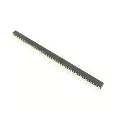 CTGFBUW 5pcs 1.778mm Pitch 40P 1x40 Round Pin Male Female Header Strip Hole Single Row Straight Socket Connector Gold Tin Plated(40P Pin Header)