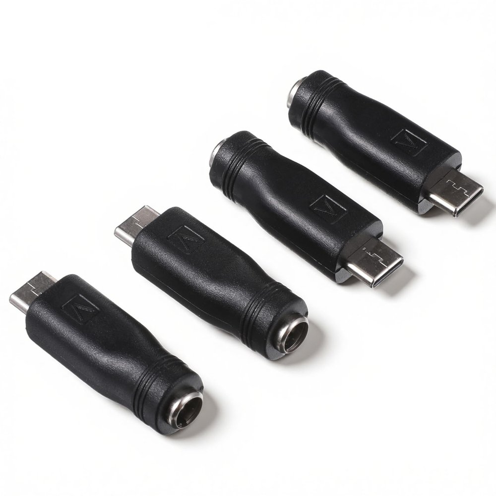 4 PCS USB C to DC Adapter, 5V DC 5.5x2.1mm Female to USB Type C Male Plug Convert Connector Power Charge Barrel Jack Universal Power Supply for Charging Devices