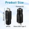 4 PCS USB C to DC Adapter, 5V DC 5.5x2.1mm Female to USB Type C Male Plug Convert Connector Power Charge Barrel Jack Universal Power Supply for Charging Devices view 2