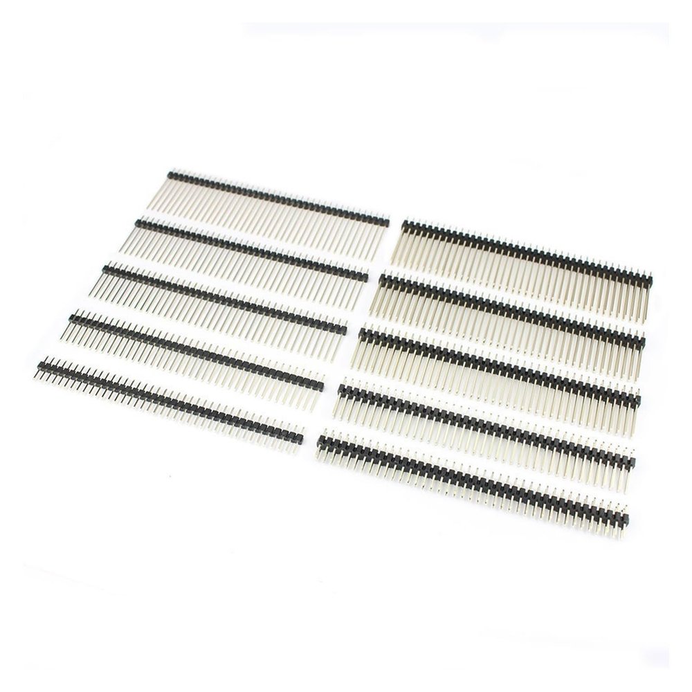 CTGFBUW 10pcs 2mm 2.0mm Pitch 1x40 2x40 40 Pin Header Strip Male Connector Straight Single Double L 8.7mm 12mm 15mm 17mm 19mm 20mm 21mm(2.0mm 2x40P L-19mm)