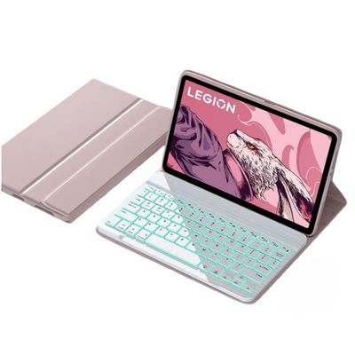 Backlit Keyboard Case for Lenovo Idea Tab 11" / K11 Gen 2 (2025), 7-Color Rainbow Backlight Magnetic Detachable Keyboard Cover,Pink