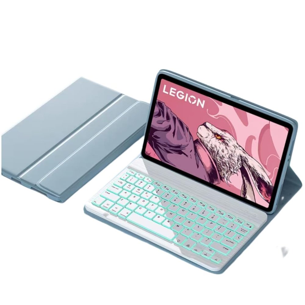 Backlit Keyboard Case for Lenovo Idea Tab 11" / K11 Gen 2 (2025), 7-Color Rainbow Backlight Magnetic Detachable Keyboard Cover,Blue
