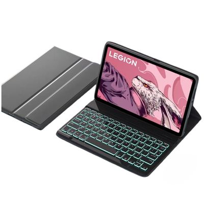 Backlit Keyboard Case for Lenovo Idea Tab 11" / K11 Gen 2 (2025), 7-Color Rainbow Backlight Magnetic Detachable Keyboard Cover,Black