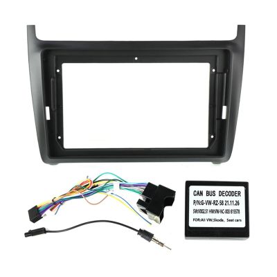 Radio Frame 9 Inch Car Radio Frame Fit For VW Polo 5 Fit For Golf Fit for Passat GPS Mount Kit Install Panel Adapter Cover Cord Convenient