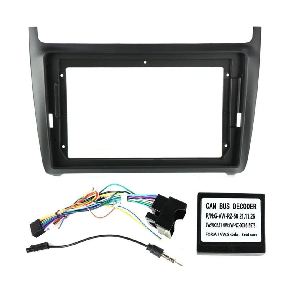 Radio Frame 9 Inch Car Radio Frame Fit For VW Polo 5 Fit For Golf Fit for Passat GPS Mount Kit Install Panel Adapter Cover Cord Convenient