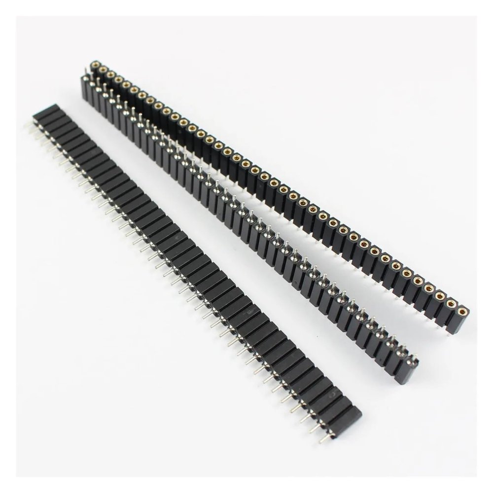 CTGFBUW 5pcs 2.54mm Pitch 40 Pin Female Single Row Straight Round Header Strip Connector