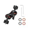 Akozon Magic Flexible Articulating Arm Dual Ballhead Camera Monitor Mount Bracket Aluminum Alloy 1/4 Inch Screws 360 Rotatable for Field Monitor LED Light Camera Cage Portable (Black) view 2