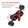 Akozon Magic Flexible Articulating Arm Dual Ballhead Camera Monitor Mount Bracket Aluminum Alloy 1/4 Inch Screws 360 Rotatable for Field Monitor LED Light Camera Cage Portable (Black) view 4