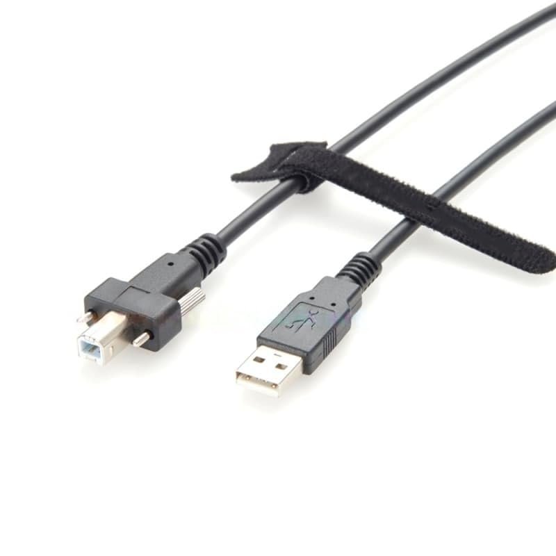 300CM PCM-S-0539 USB 2.0 Type A Male to USB Type B Male Adapter, with Screw-Lock Panel mounting USB Type B Extension Cable, Suitable for Industrial Cameras and Other Machine Vision Equipment.