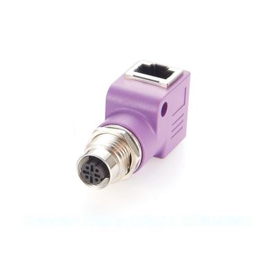 4-pin 8-Pole AXD encoded M12 to RJ45 Adapter Male/Female Connector Ethernet Profinet to M12 4-pin D encoded 8-pin A encoded (PCM-0663(D Code))
