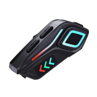 SENECESLI Motorcycle Bluetooth Headset with LED Lights, Wireless BT 5.4 Headphones with Noise Cancellation Microphone, IP65 Water Dust Resist, Voice Assistant, for All Helmets