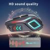 SENECESLI Motorcycle Bluetooth Headset with LED Lights, Wireless BT 5.4 Headphones with Noise Cancellation Microphone, IP65 Water Dust Resist, Voice Assistant, for All Helmets view 4