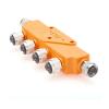 M12 L-Type 5-pin Junction Box Power Distributor, IP67 Waterproof, Micro-C Male to T Female Power Distributor hub, high Current. view 1