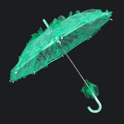Acouto Bridal Lace Umbrella Wedding Parties Dancing Photography Prop - Vintage Lace Parasol Bridal Shower, Tea Party, Costume Accessory (Green)