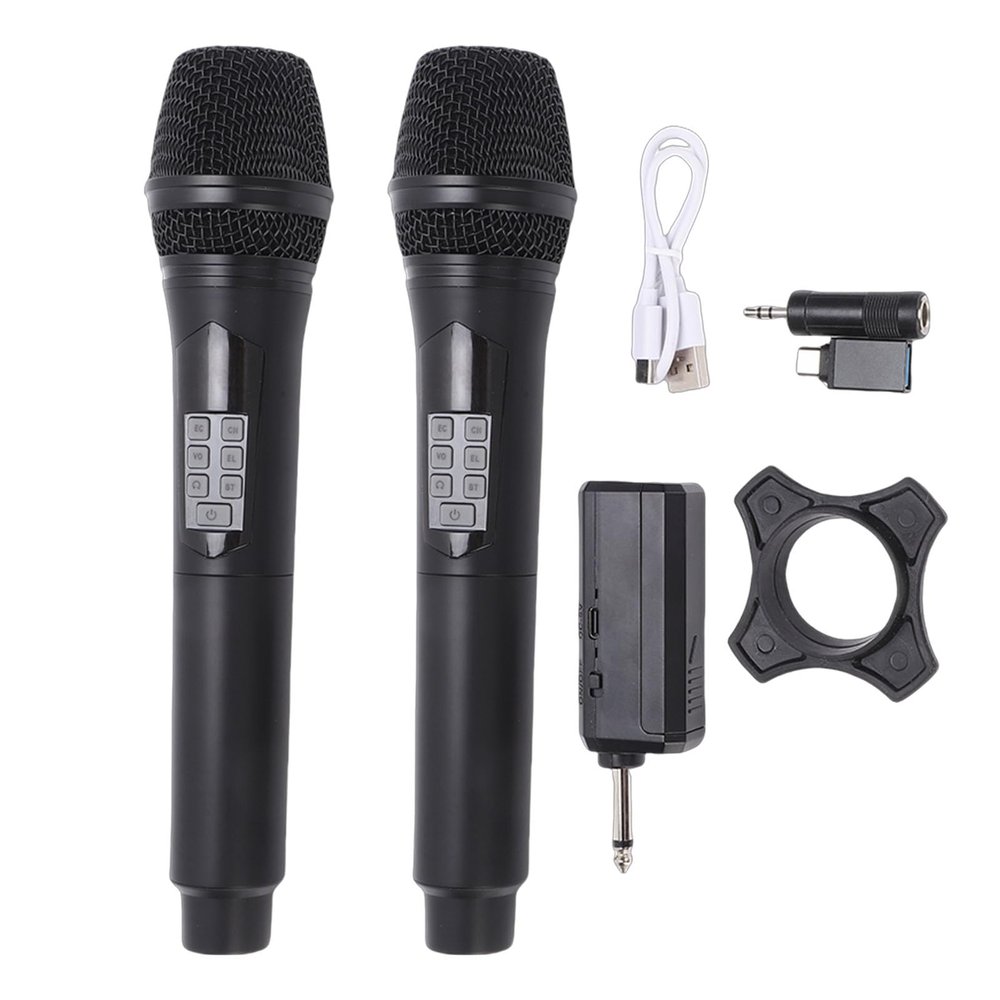 Luqeeg Wireless Handheld Karaoke Microphone, Handheld Cordless Dynamic Mic System with Multiple Sound Effects Voice Changes 2.4G Bluetooth System for Live Streaming Singing Wedding
