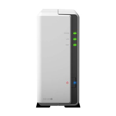 Synology DiskStation DS120j NAS Server, Marvell Armada 3700 88F3720, 512MB DDR3L Memory, 2TB SATA, Synology DSM Software