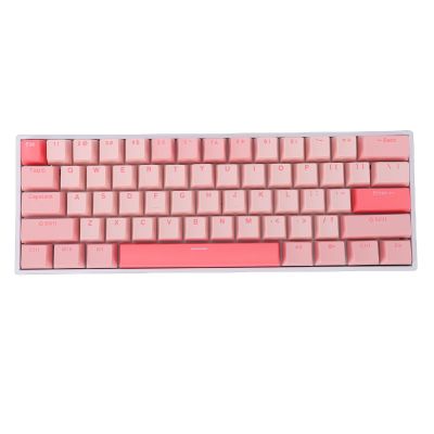 Dpofirs 61 Key Wireless RGB Mechanical Keyboard | 3 Mode Connection, Hot Swappable Blue Switches & 16M Color Backlight (Pink)