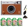 Fujifilm Instax Mini EVO Instant Camera with Sunshine Photo Microfiber Cleaning Cloth (Camera + 4 Twin Packs, Brown) view 1