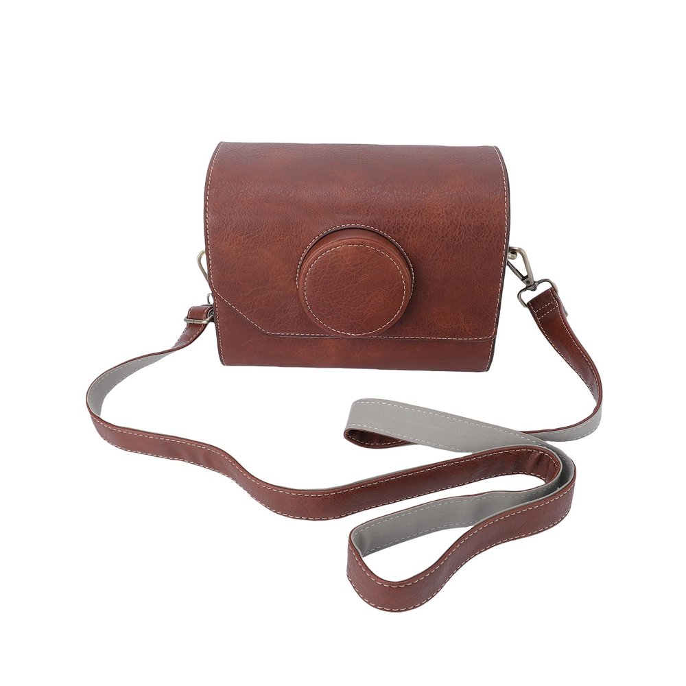 GOWENIC Camera Case for Photographers, Water Proof PU Leather Retro Crossbody Camera Bag with Diagonal Shoulder Strap for DSLR/SLR/Mirrorless