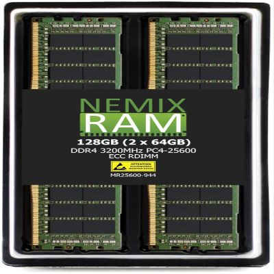 128GB 2X64GB DDR4 3200MHZ PC4-25600 4Rx4 1.2V CL22 288-PIN ECC Registered RDIMM NEMIX RAM Server Memory KIT