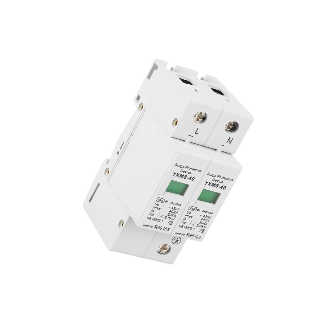 Thunder and Instantaneous Over Voltage PV Protector, 220V 2P 40KA House Protective Low Voltage Arrester Device Electric System and on Loading Electrical Apparatus from