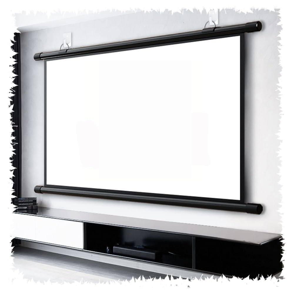 BTBZGFGNYU Home Projection Screen 4K HD Movie Screen 40in 50in 60in Pull Down Projector Screen Wall Ceiling Mount Projection Screen(16:9,30inch)